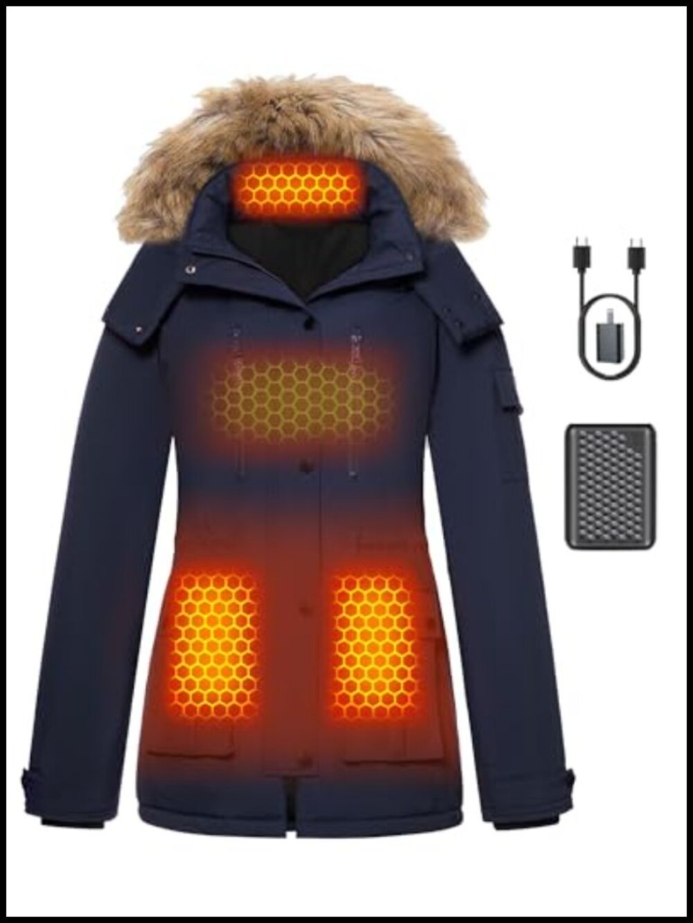 Graphene Heated Jacket Women Waterproof Windproof with Battery
